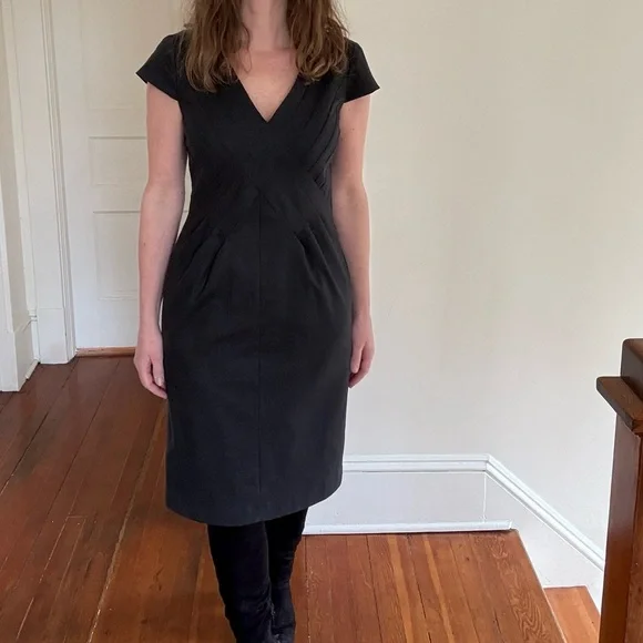 Armani Collezioni Wool Charcoal Dress - Picture 3 of 11